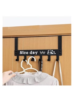 Spaceshoop Metal door hanger with 6 hooks without nails Black  - Image 2