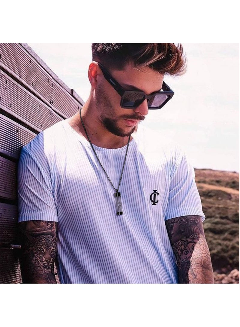 Zikra Urn Necklace for Ashes, 2Pas Vial Necklace Glass Vial Pendant Stainless Steel Glass Container Necklace Openable Keepsake Cremation Ashes Holder, Bereavement Keepsakes Jewelry with 24Inches Box Chain. - Image 5