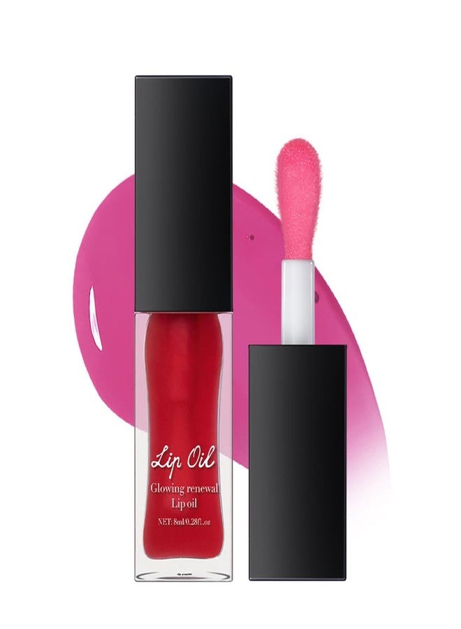 TEEROVA Lip Glow Oil, Hydrating Lip Oil Gloss, No-sticky Moisturizing & Nourishing Lip Plumper Gloss (#6 Red) - Image 1
