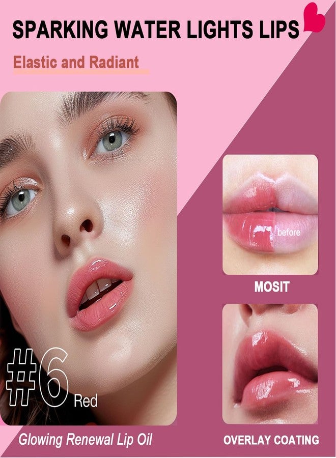 TEEROVA Lip Glow Oil, Hydrating Lip Oil Gloss, No-sticky Moisturizing & Nourishing Lip Plumper Gloss (#6 Red) - Image 3