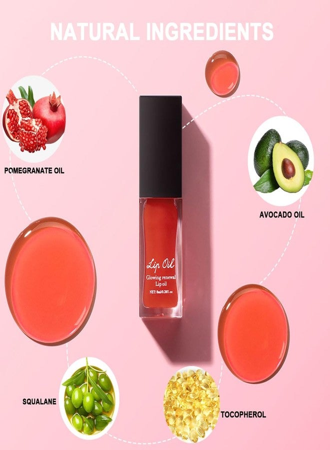 TEEROVA Lip Glow Oil, Hydrating Lip Oil Gloss, No-sticky Moisturizing & Nourishing Lip Plumper Gloss (#6 Red) - Image 5