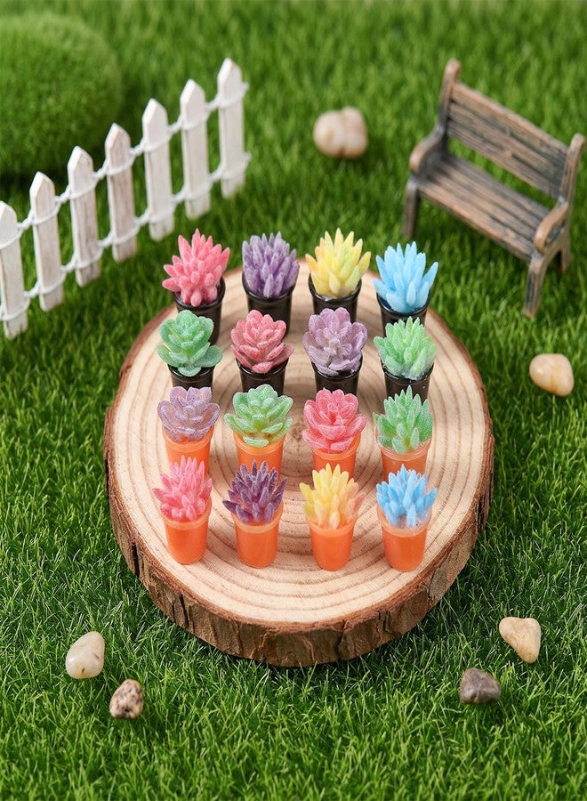 ADLABLD 16Pcs Mini Plants for Miniature Dollhouse, Artificial Miniature Flowers Plant Tiny Bonsai Model, Mini Flowerpot Fake Succulent Doll House Small Desktop Decorative Miniatures Flower for Dollhouse Plant - Image 5