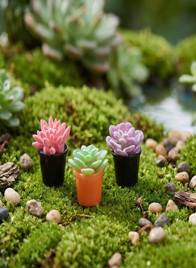 ADLABLD 16Pcs Mini Plants for Miniature Dollhouse, Artificial Miniature Flowers Plant Tiny Bonsai Model, Mini Flowerpot Fake Succulent Doll House Small Desktop Decorative Miniatures Flower for Dollhouse Plant - Image 2