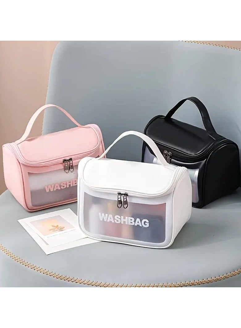 High-Quality Waterproof Women's Makeup Bag for Travel and Toiletries Organization - Black - Image 4