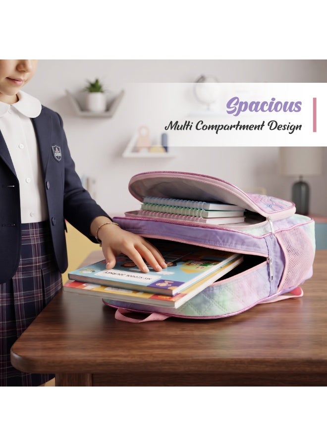 حقيبة ظهر مدرسية مقاس 14 بوصة بتصميم "أحلام الفراشات" مع أقسام واسعة | خفيفة الوزن ومتينة ومقاومة للماء | أحزمة كتف مريحة بتصميم إرجونومي، متعددة الجيوب للتخزين للاستخدام اليومي والسفر والعمل - Image 4