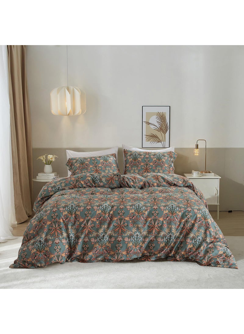 EAVD EAVD Vintage Style Garden Floral Comforter Set Twin XL Soft Fluffy Microfiber Chic Shabby Botanical Bedding Set with 2 Pillowcases Boho Floral Comforter for All-Season  - Image 1