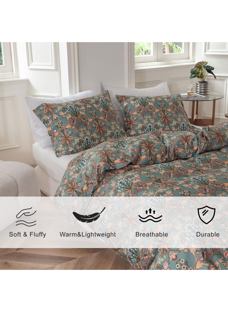 EAVD EAVD Vintage Style Garden Floral Comforter Set Twin XL Soft Fluffy Microfiber Chic Shabby Botanical Bedding Set with 2 Pillowcases Boho Floral Comforter for All-Season  - Image 2