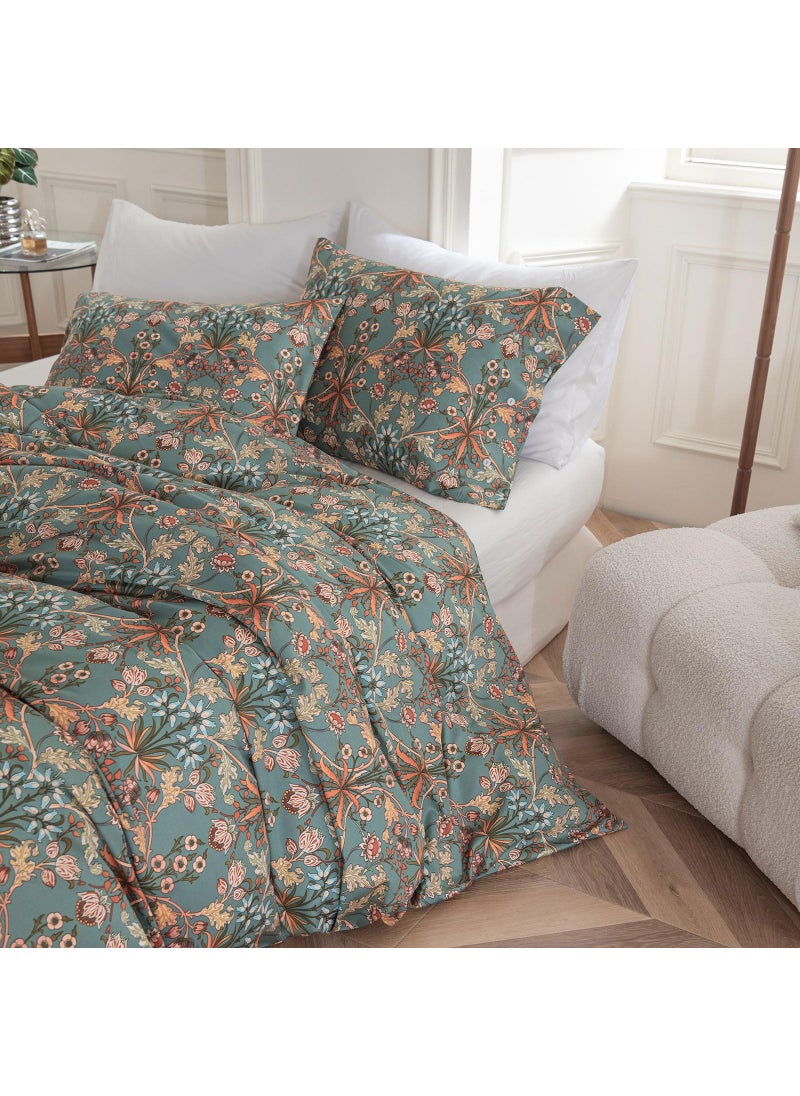 EAVD EAVD Vintage Style Garden Floral Comforter Set Twin XL Soft Fluffy Microfiber Chic Shabby Botanical Bedding Set with 2 Pillowcases Boho Floral Comforter for All-Season  - Image 5