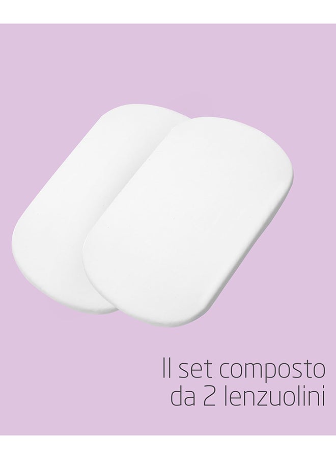 Maxi-Cosi Iora Baby Bed Sheets, Baby Cot Bedding, Bedside Crib Fitted Sheets for Iora, Iora Air and Tori, Set of 2 Bedside Crib Sheets, White - Image 4