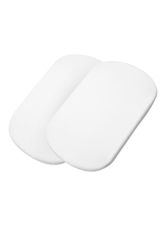 Maxi-Cosi Iora Baby Bed Sheets, Baby Cot Bedding, Bedside Crib Fitted Sheets for Iora, Iora Air and Tori, Set of 2 Bedside Crib Sheets, White - Image 1