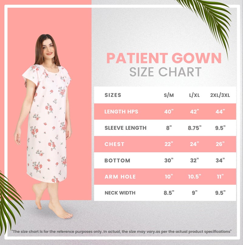 Utopia Care Women's Hospital Gown Soft Comfortable and Stylish Patient Gown, Small-Medium, Pink Floral - Image 1