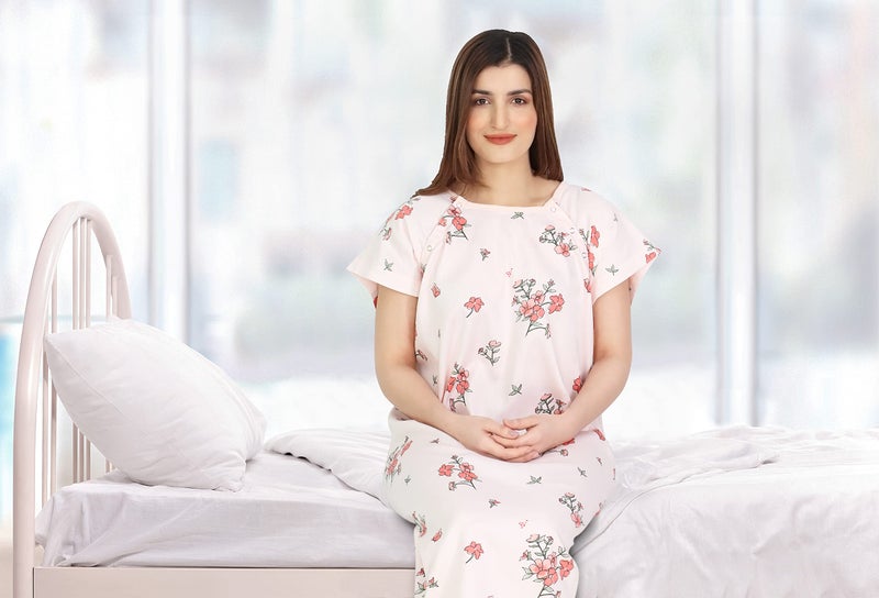 Utopia Care Women's Hospital Gown Soft Comfortable and Stylish Patient Gown, Small-Medium, Pink Floral - Image 4