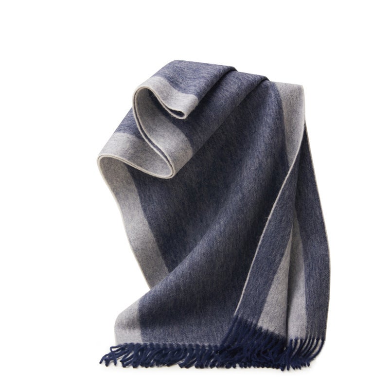Wholesale Unisex Wool Scarf Tassel Shawl Light gray - Image 2