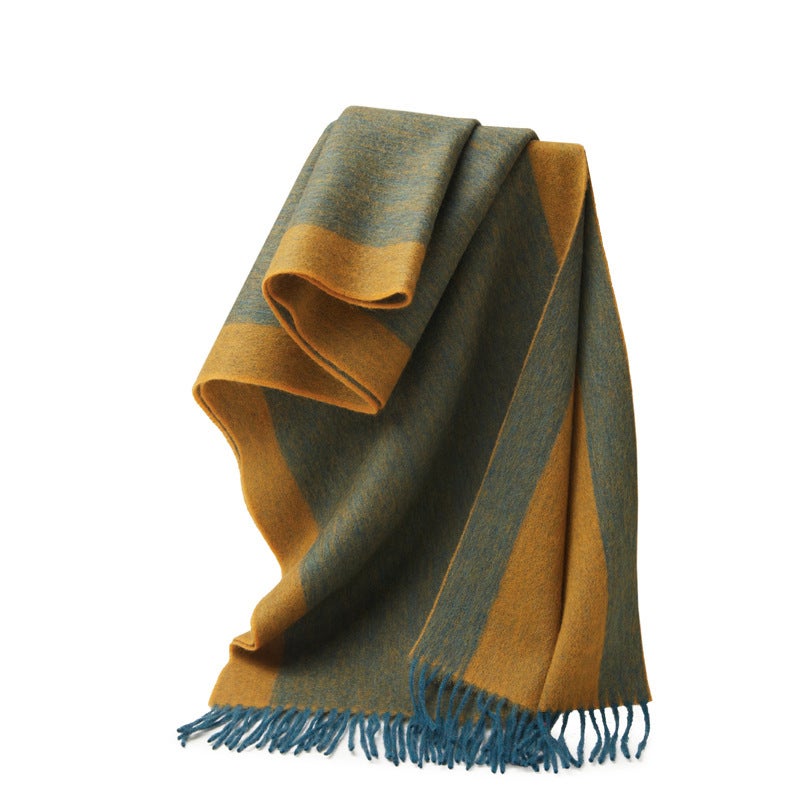 Wholesale Unisex Wool Scarf Tassel Shawl Light gray - Image 3