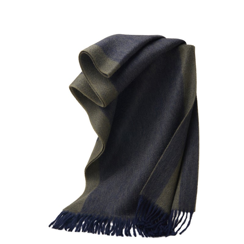 Wholesale Unisex Wool Scarf Tassel Shawl Light gray - Image 5