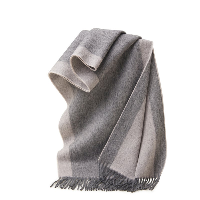 Wholesale Unisex Wool Scarf Tassel Shawl Light gray - Image 1