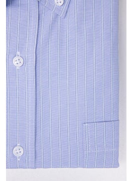 Tudors Oversized Plus Size Long Sleeve Striped Blue Men's Shirt  - Image 4