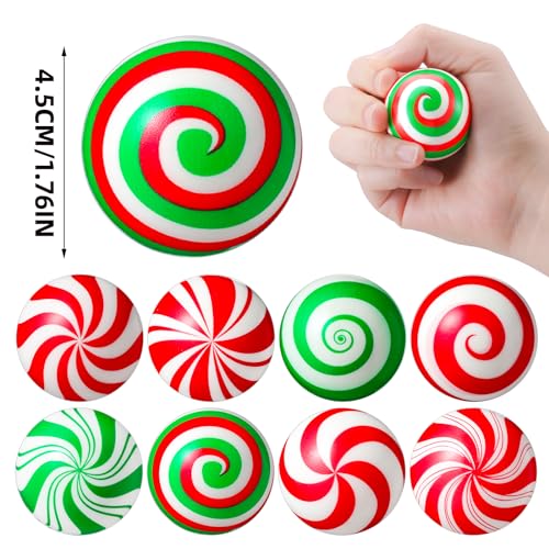 Suhine 72 Pcs Christmas Stress Ball Bulk 18 Inch Christmas Green Monster Stress Relief Toys Relief Funny Balls for Party Favors Stocking Stuffers Gifts Goodie Bag FillersCandy Style - Image 5
