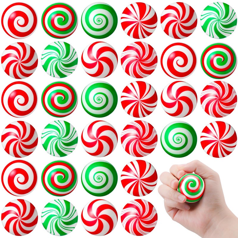 Suhine 72 Pcs Christmas Stress Ball Bulk 18 Inch Christmas Green Monster Stress Relief Toys Relief Funny Balls for Party Favors Stocking Stuffers Gifts Goodie Bag FillersCandy Style - Image 3
