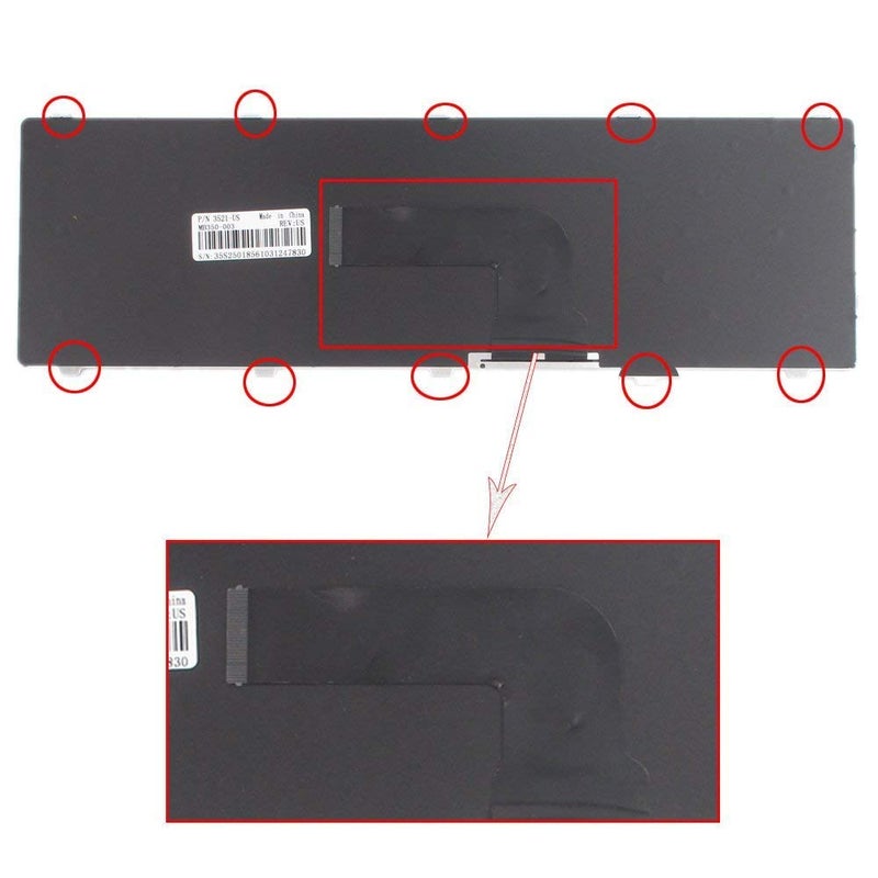 Wefly لوحة مفاتيح لابتوب متوافقة مع إنسبايرون 15 3521 3537 15v-1316 15R 3521 3537 5521 5528 5537 5535 M531R، فوسرو 2521 P/N NSK-LA0SC NSK-DY0SW - Image 2