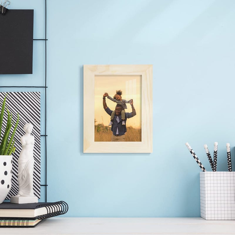 Renditions Gallery عمليات الترحيل 3.5 × 5 بوصة ، إطار صورة خشبي صلبة عالي الدقة الزجاج والكريمة الحديثة المتطورة الملونة للجدار والطاولة صورة Palo Santo Wood Grain Frame - Image 3