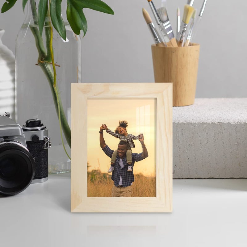 Renditions Gallery عمليات الترحيل 3.5 × 5 بوصة ، إطار صورة خشبي صلبة عالي الدقة الزجاج والكريمة الحديثة المتطورة الملونة للجدار والطاولة صورة Palo Santo Wood Grain Frame - Image 2