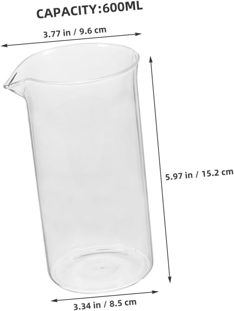 Healifty Espresso Pot Replacement Glass Cup Heat Resistant Design for Coffee Tea Brewing Convenient Cleaning Glass Handle for Office Use - Image 1