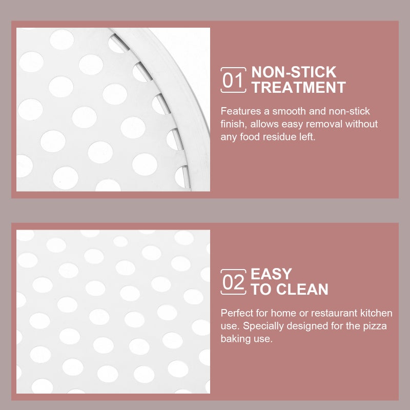 Baking Pans with Ventilation Holes for Even Heat Distribution and Quick Pizza Baking - Image 4