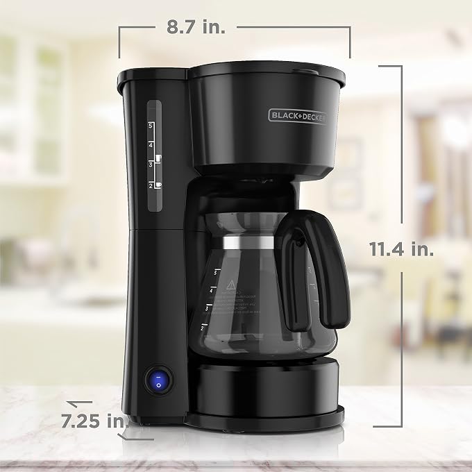 BLACK&DECKER CM0755BZ 4-in-1 5-Cup* Station Coffeemaker, Black, 5 Cup - Image 2
