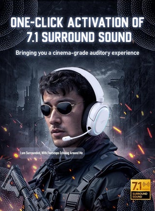 سماعه قيمنق لاسلكية G2، صوت محيطي 7.1، سماعات ألعاب USB 2.4 جيجاهرتز، بلوتوث 5.4، ميكروفون إلغاء الضوضاء لمدة 100 ساعة، إضاءة RGB، سماعة رأس لاسلكية لأجهزة الكمبيوتر PS5 PS4 Mac Switch، وضع سلكي مناسب لأجهزة Xbox، أبيض - view 2