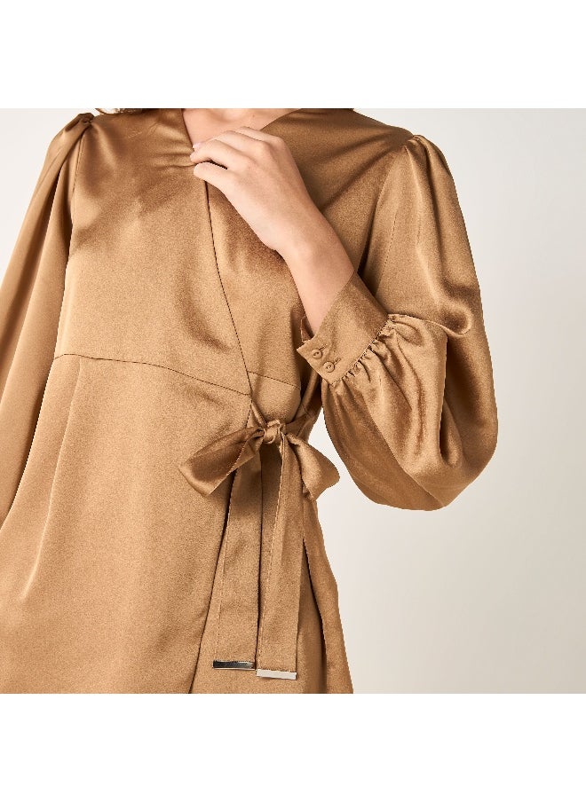 Iconic Iconic V-neck Wrap Top with Long Sleeves  - Image 3
