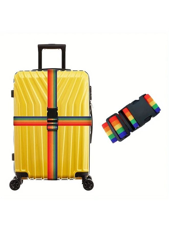 Rainbow Heavy Duty Adjustable Luggage Strap Quick Release Buckle Horizontal Vertical Tie Design - Image 3