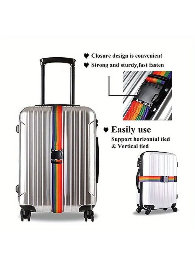 Rainbow Heavy Duty Adjustable Luggage Strap Quick Release Buckle Horizontal Vertical Tie Design - Image 2