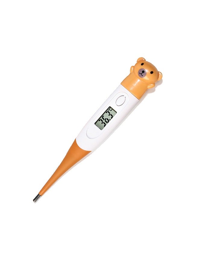 Gentle Bear-Shaped Digital Thermometer for Kids - Soft-Tip Oral/Underarm Temperature Checker, Memory Feature & Waterproof Design