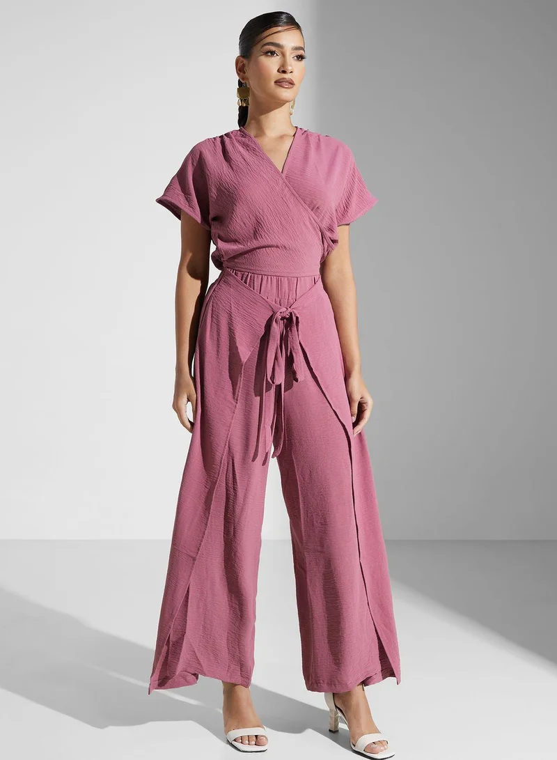 جولدن ابل Surplice Neck Jumpsuit