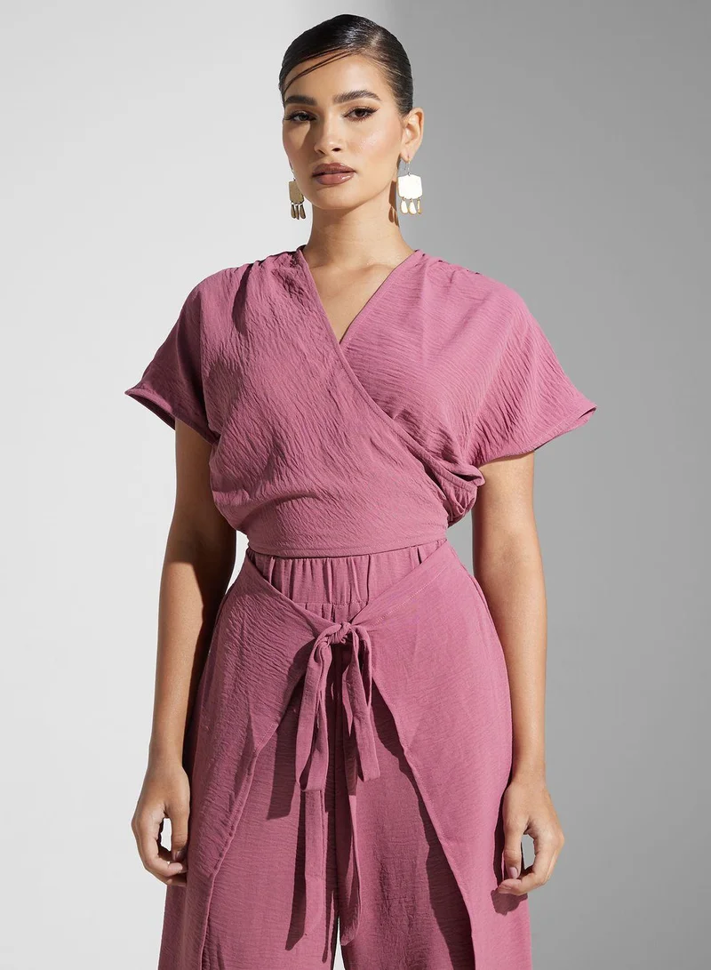 جولدن ابل Surplice Neck Jumpsuit