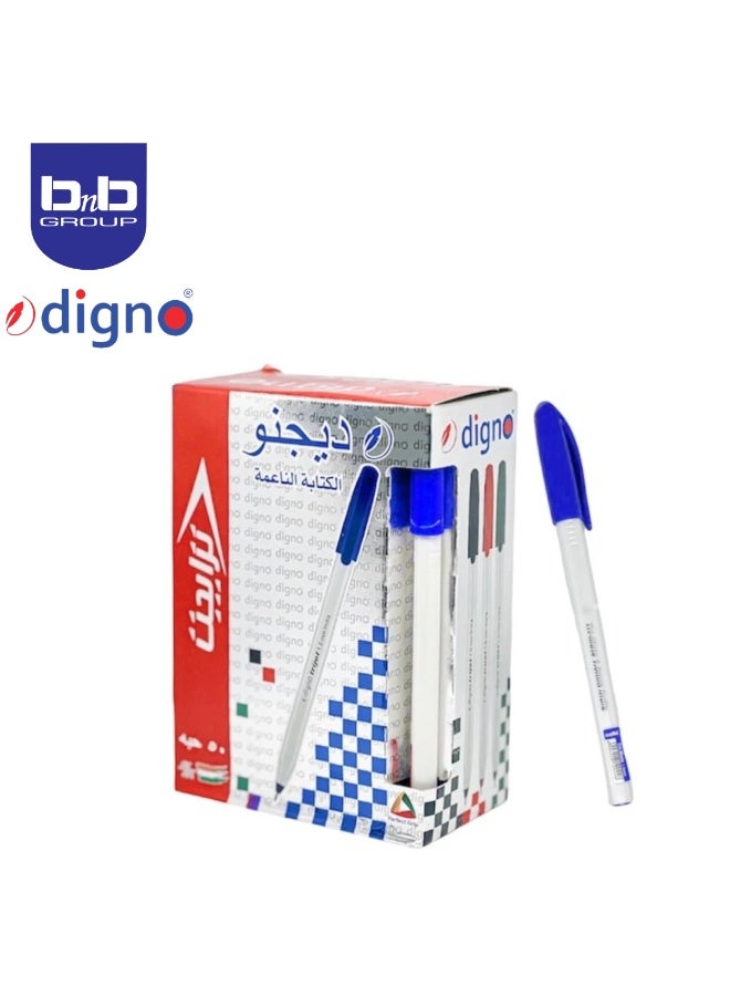 Digno Trijet 50-piece blue pen set | Student ballpoint pen set | Office pens | Ballpoint pens for writing. - Image 1