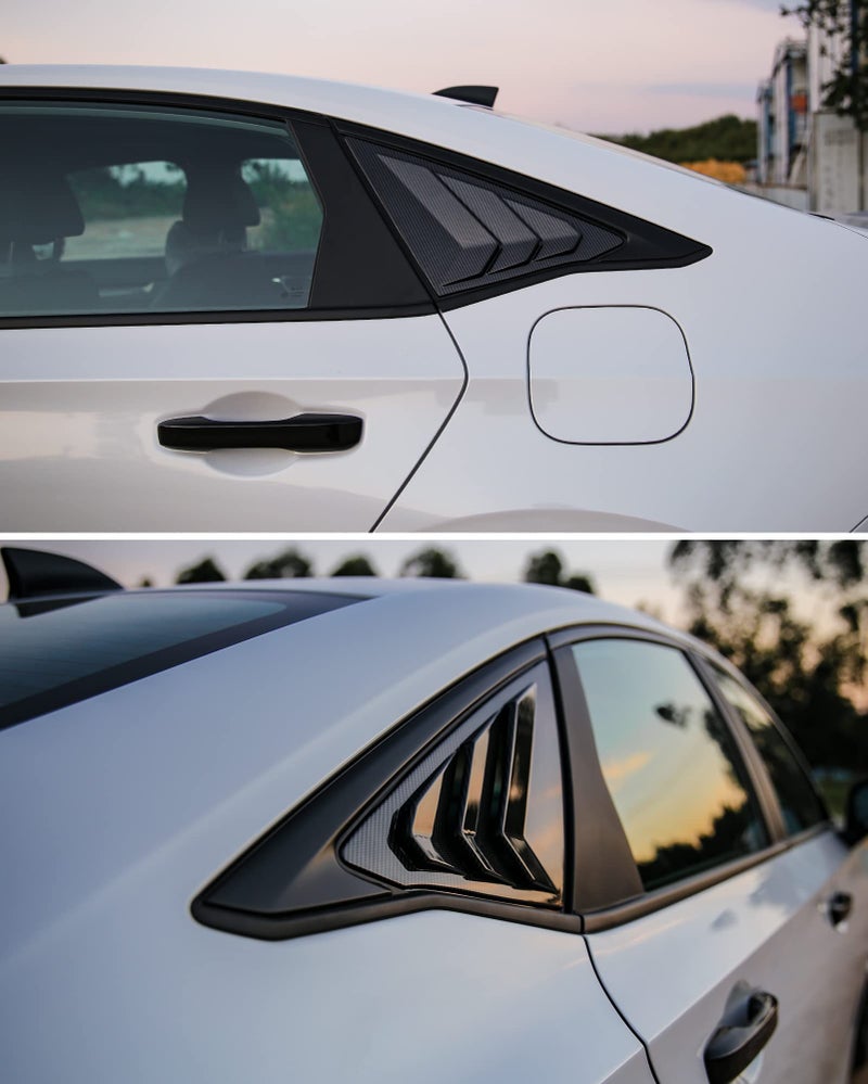 CKE for 11th Gen Civic Sedan Compatible with Honda Civic 2026 2025 2024 2023 2022 Accessories Car Exterior Rear Side Window Louvers Air Vent Scoop Shades Cover Blinds -Carbon Fiber Style - Image 4