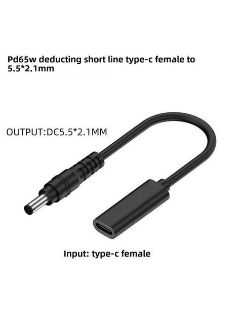 Typec Female To DC Multiple Specifications Charging Extension Cable Suitable For Notebook Pd Lure 65W Fast Adapter Cable-Color:5521