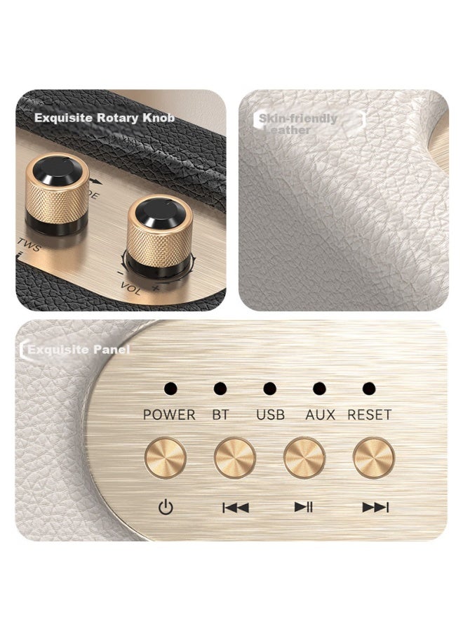 Sansui مكبر صوت بلوتوث لاسلكي عالي الجودة Q3 مع مضخم صوت، صوت محيطي ستيريو، مكبر صوت ميني محمول لسطح المكتب، مشغل موسيقى بحجم كبير للاستخدام المنزلي، أبيض - Image 4