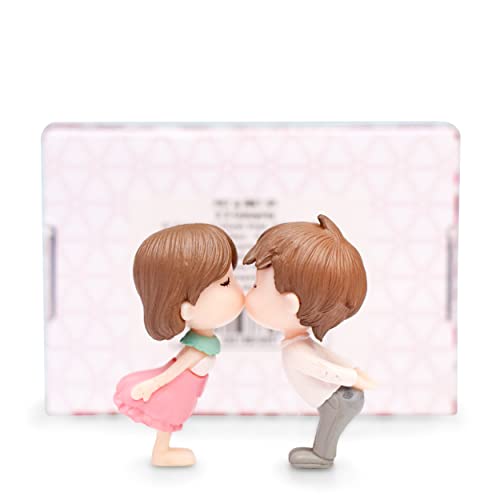 iDream Adorable Couple Resin Showpiece Miniatures – Romantic Home Decor, Cute Love Figurines for Table, Car Dashboard, Gift for Couples, Anniversary, Birthday, Valentine’s Day (White & Pink) - Image 5