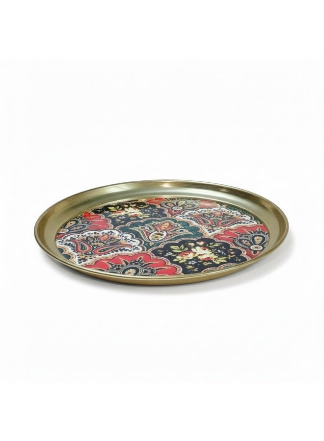 Traditional Design Brass Pooja Thali Brass  (1 Pieces, Multicolor, Gold) - Image 4