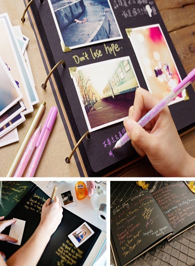 CenterZ 10 Sheets Double Sided Refill Pages - 9.84 x 10.24 inch, Thick Additional Craft Paper Cardboard for 10x10 inch Three-Ring Loose-leaf Binder Heart-Shaped Photo Album and DIY Scrapbook (Black) - Image 5