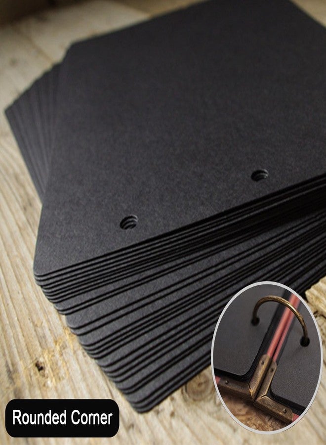 CenterZ 10 Sheets Double Sided Refill Pages - 9.84 x 10.24 inch, Thick Additional Craft Paper Cardboard for 10x10 inch Three-Ring Loose-leaf Binder Heart-Shaped Photo Album and DIY Scrapbook (Black) - Image 2