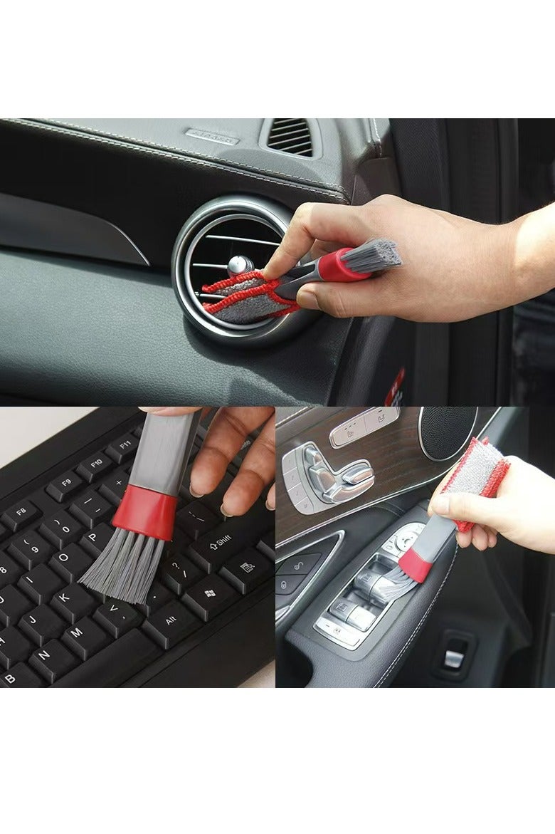 1pcs Car Air Conditioner & Dashboard Brush Set - Soft Bristle Double Head Cleaning Supplies for Car Vents & Gaps! - Image 1