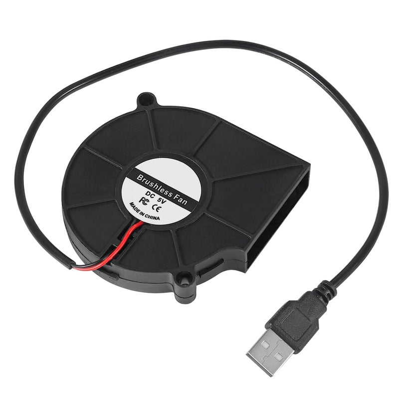 شوتاو 4 قطع مروحة USB 75 مم 75 مم × 15 مم مروحة توربو تبريد 5 فولت 7515 مروحة كمبيوتر صغيرة بدون فرشاة تيار مستمر لتبريد طابعة ثلاثية الأبعاد، تبريد إلكترونيات، مشاريع تبريد أجهزة تنقية الهواء DIY - Image 3