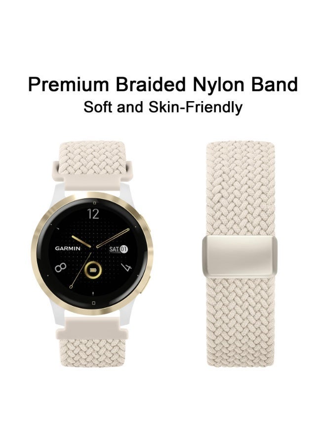 شيك فايب Nylon Watch Straps for Huawei Watch GT6/GT5/GT4 41mm Strap,18mm Elastic Adjustable Stretchy Braided Sport Bands for Huawei Watch GT6/GT5/GT4 41mm / GT 5 pro 42mm, Starlight - Image 5