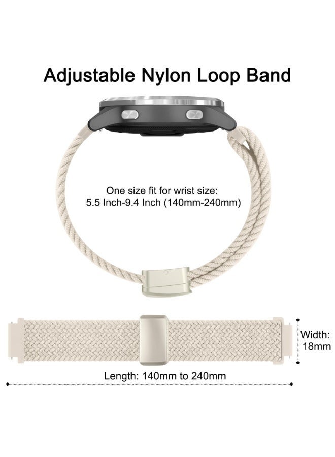 شيك فايب Nylon Watch Straps for Huawei Watch GT6/GT5/GT4 41mm Strap,18mm Elastic Adjustable Stretchy Braided Sport Bands for Huawei Watch GT6/GT5/GT4 41mm / GT 5 pro 42mm, Starlight - Image 4