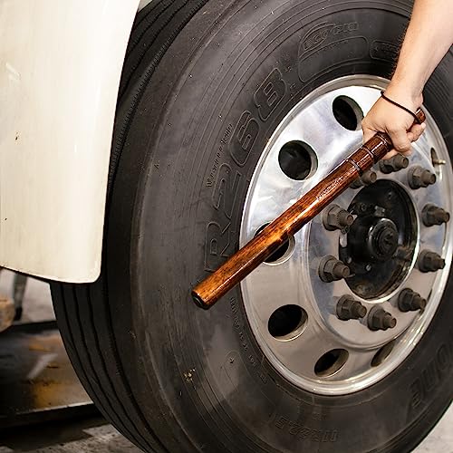 RoadPro RPTT2 18-Inch Weighted Wood Tire Thumper Safety Stick Big Rig Tire Pressure Fish Bat, Brown - Image 3