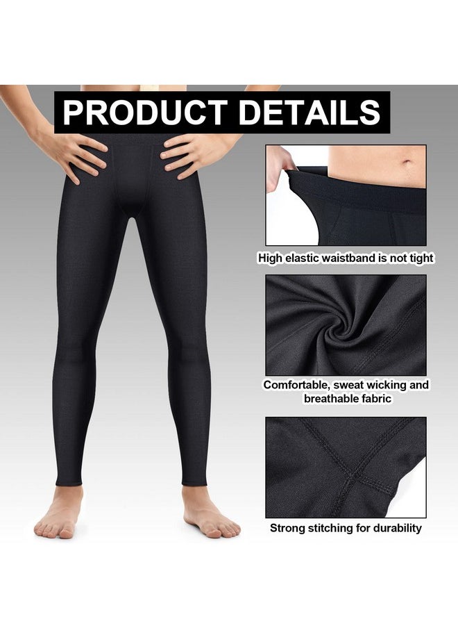 Haysandy - Boys' Compression Leggings 2 Pack Athletic Tights Basketball Compression Pants Boys Sport Leggings (Black, White, Medium) - Image 1